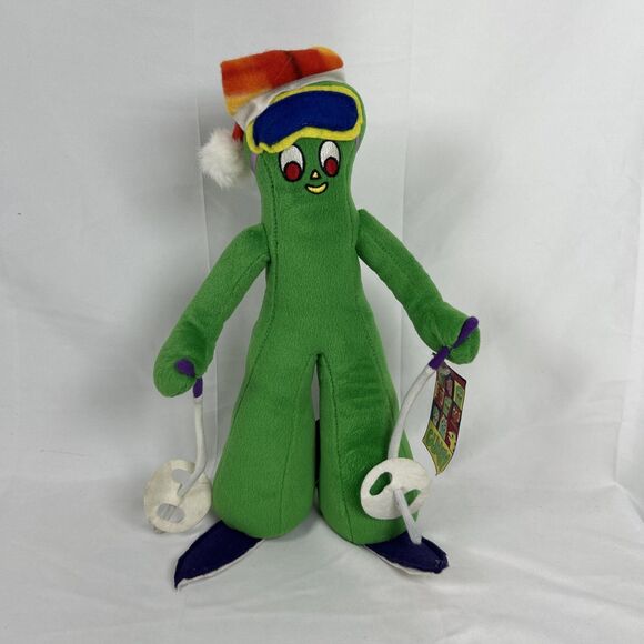 Good Stuff Other - Vtg 2001 GUMBY Plush Ski Patrol Skiing 13” Cartoon Character Stuffed Animal